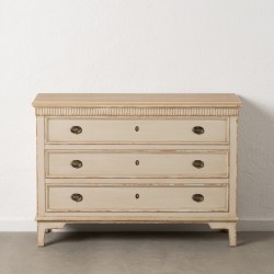 Caisson à Tiroirs Crème Naturel Bois d'épicéa Bois MDF 119,5 x 44,5 x 84 cm