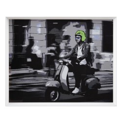 Bild Weiß Schwarz grün Vespa 103 x 6 x 83 cm