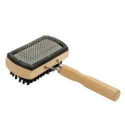 Dog Brush Brown Grey 10 x 17 x 5 cm Double (12 Units)