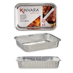 Tablettset Kinvara 82276 Aluminium 31,5 x 20,5 x 5,8 cm 4 Stücke (12 Stück)