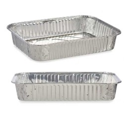 Set of trays Aluminium 31,5 x 20,5 x 5,8 cm 4 Pieces (12 Units)