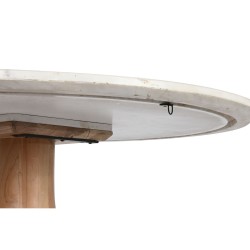 Dining Table Home ESPRIT White Natural Marble Acacia 115 x 115 x 76 cm