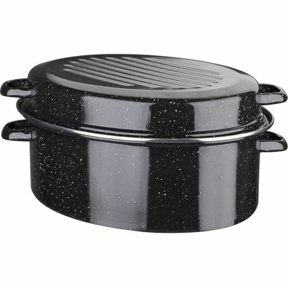 Topf mit Deckel GSW noir Emaillierter Edelstahl