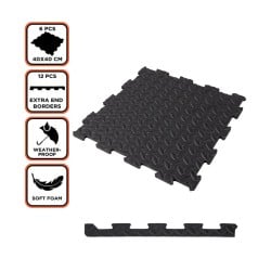 EVA foam tiles Black & Decker Black Eva Rubber 40 x 40 cm (6 Pieces)