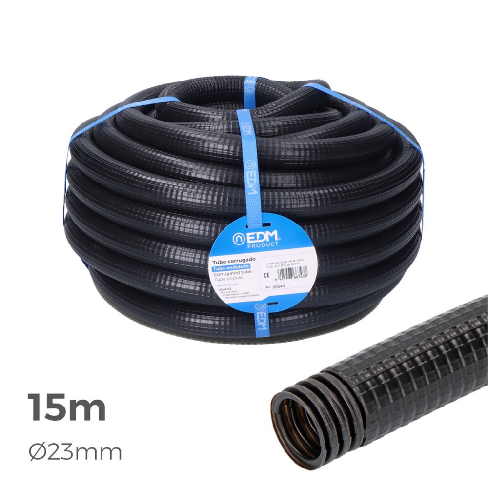 Corrugated EDM 66362 Ferroplast Ø 32 mm Exterior Lined (15 m) (1 Unit)