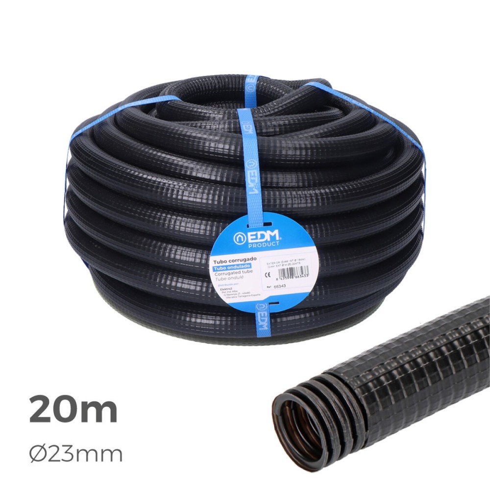 Corrugated EDM 66363 Ferroplast Ø 32 mm Exterior Lined (20 m) (1 Unit)