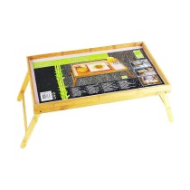 Folding Tray for Bed Wood 50 x 30 x 22 cm