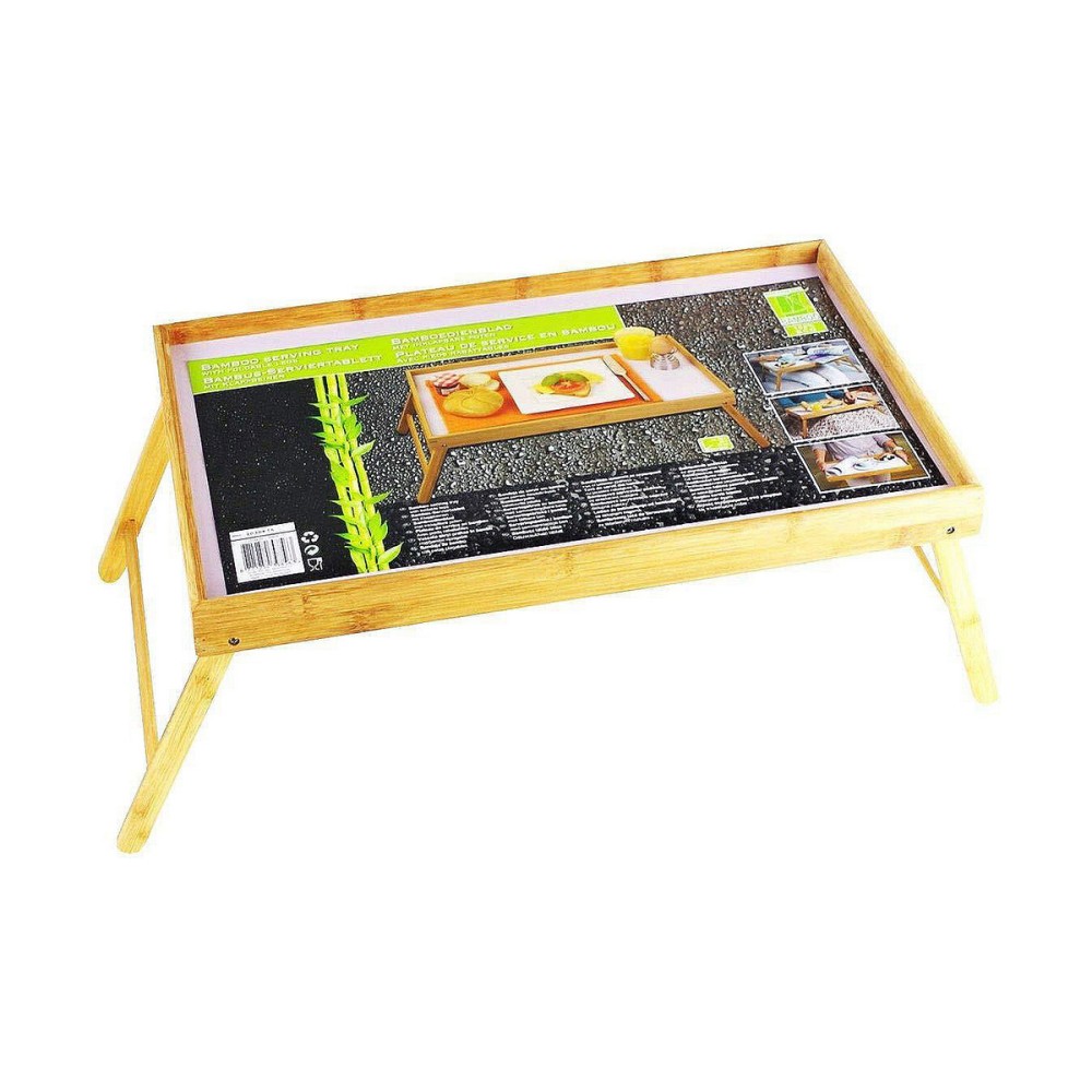 Folding Tray for Bed Wood 50 x 30 x 22 cm