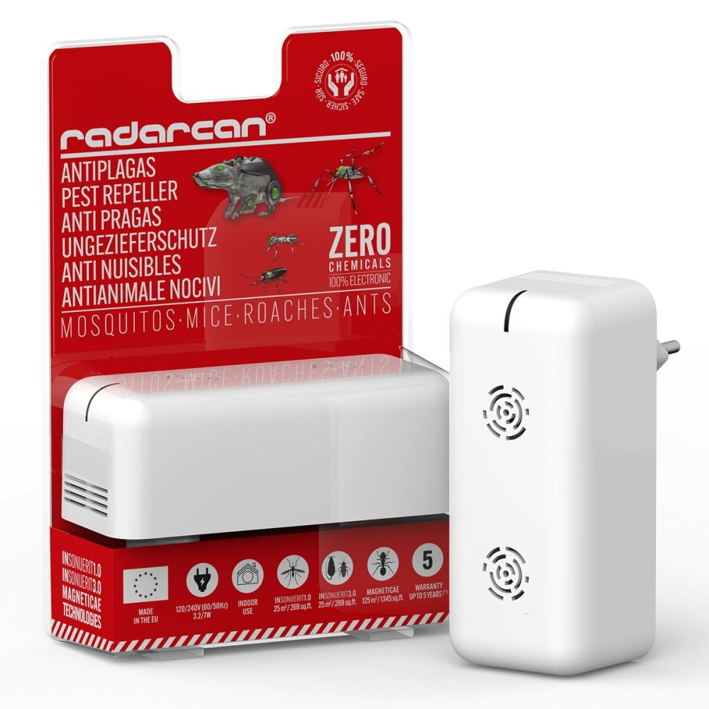 Mini Ultrasonic Insect and Rodent Repeller Radarcan White
