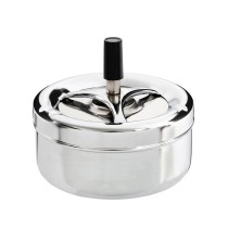 Cendrier Excellent Houseware Avec couvercle Plaque Tournante Argenté Multicouleur métallique Acier inoxydable Ø 9,5 cm
