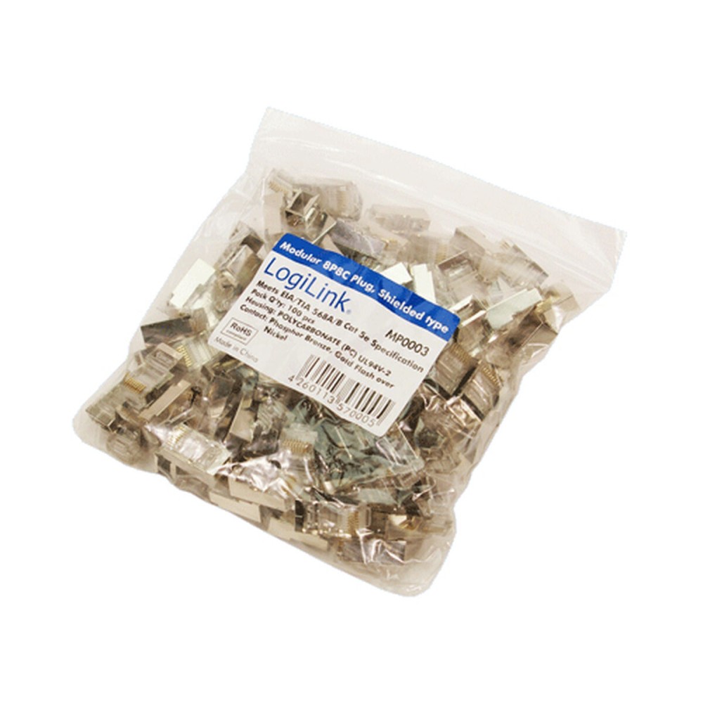 RJ45-Anschluss LogiLink MP0003 100 Stück Silberfarben