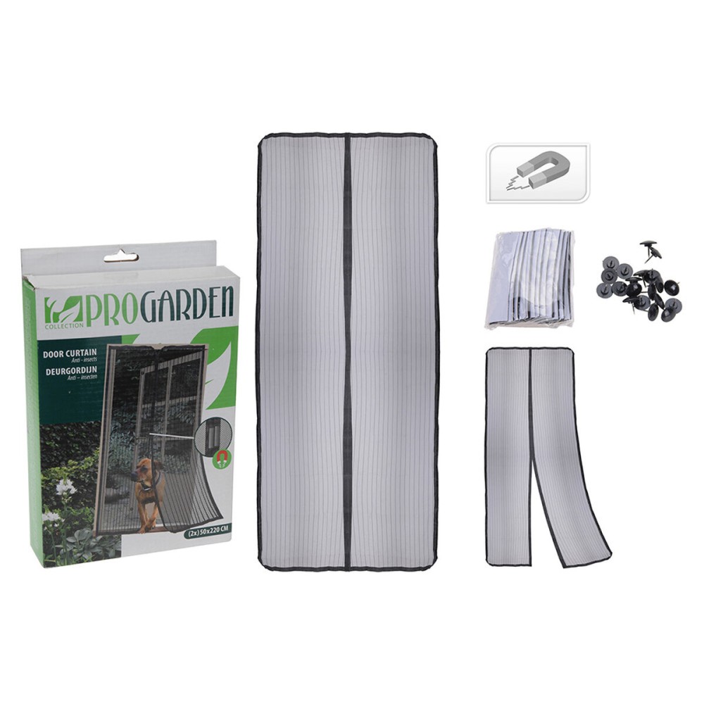 Moskitonetz Progarden Plattenspeicher 2 Stücke Türen Fiberglas Schwarz (50 x 220 cm)