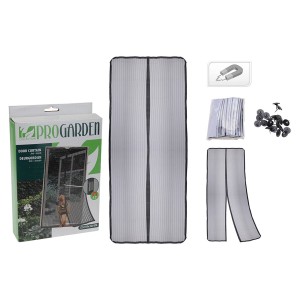 Moskitonetz Progarden Plattenspeicher 2 Stücke Türen Fiberglas Schwarz (50 x 220 cm)