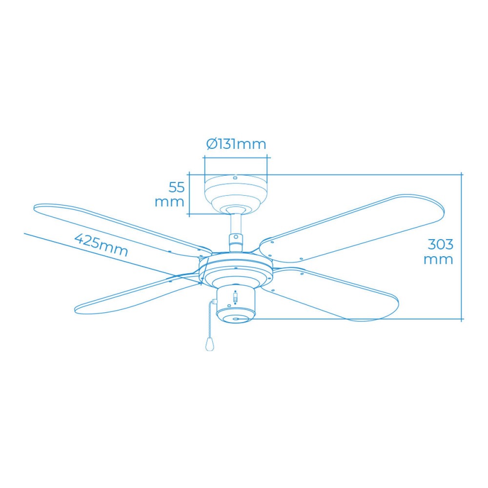 Ventilateur de Plafond EDM 33802 Báltico Blanc 50 W ø 102 cm