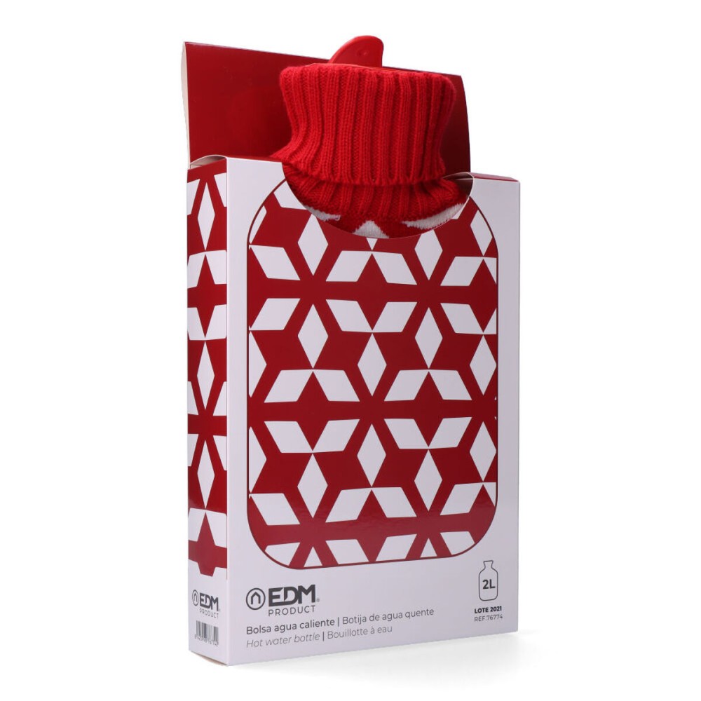 Bouillotte EDM 76774 Rojo/Blanco Laine 2 L