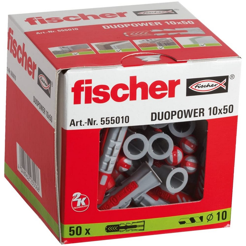 Crampons Fischer Duopower 555010 50 Pièces 10 x 50 mm