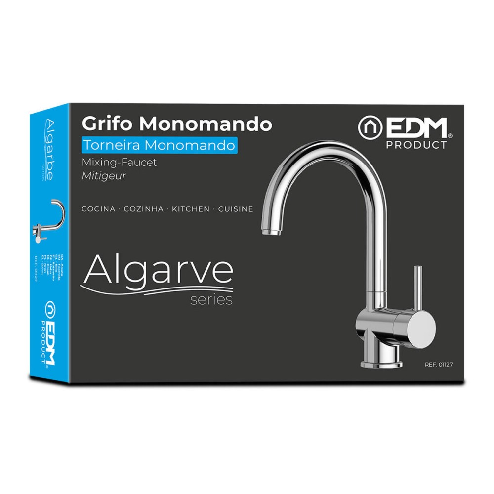 Mixer Tap EDM 01127 a7200-x Silver Stainless steel Brass Zinc Sink