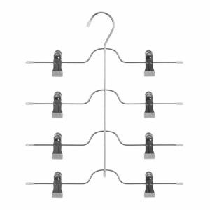 Mehrfach-Kleiderbügel 5five Simply Smart Silberfarben Hellgrau Eisen 32,5 x 37,6 cm Klemme Hosen