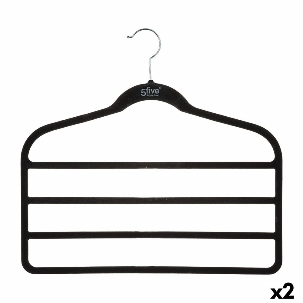 Mehrfachbügel für Hosen 5five Simply Smart Schwarz Nylon ABS 44,8 x 41,5 cm Hosen