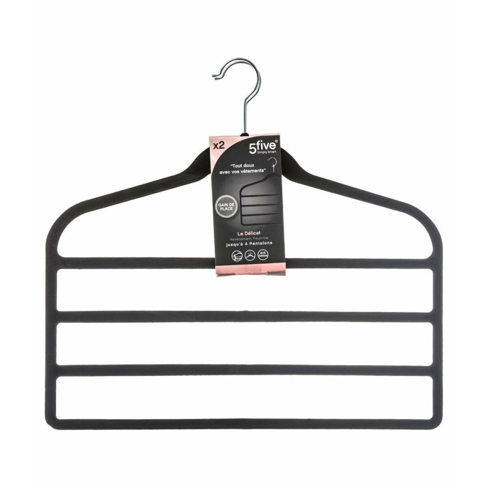 Mehrfachbügel für Hosen 5five Simply Smart Schwarz Nylon ABS 44,8 x 41,5 cm Hosen