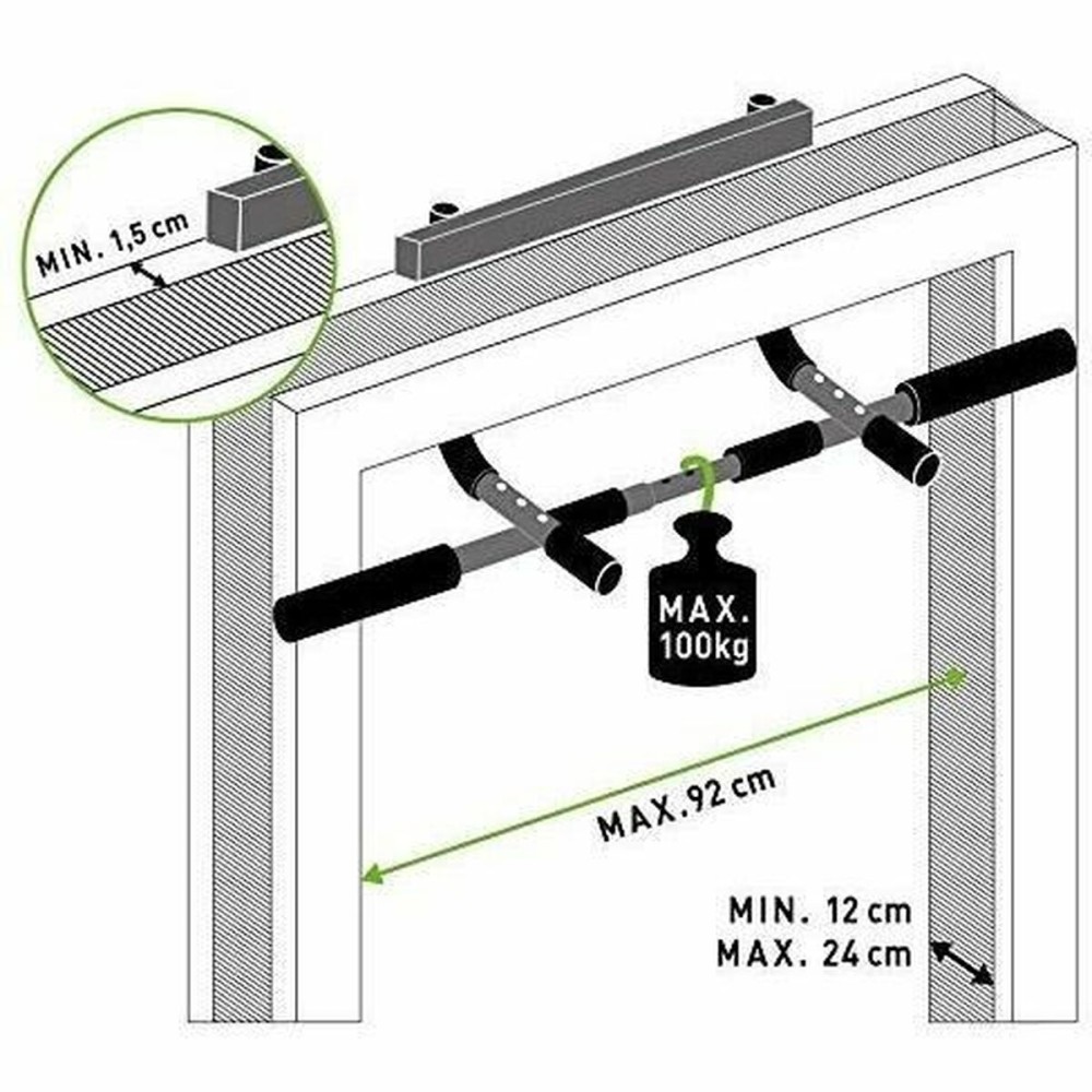 Pull-up Bar Schildkröt Black Metal Steel Iron ABS TPE Foam EVA
