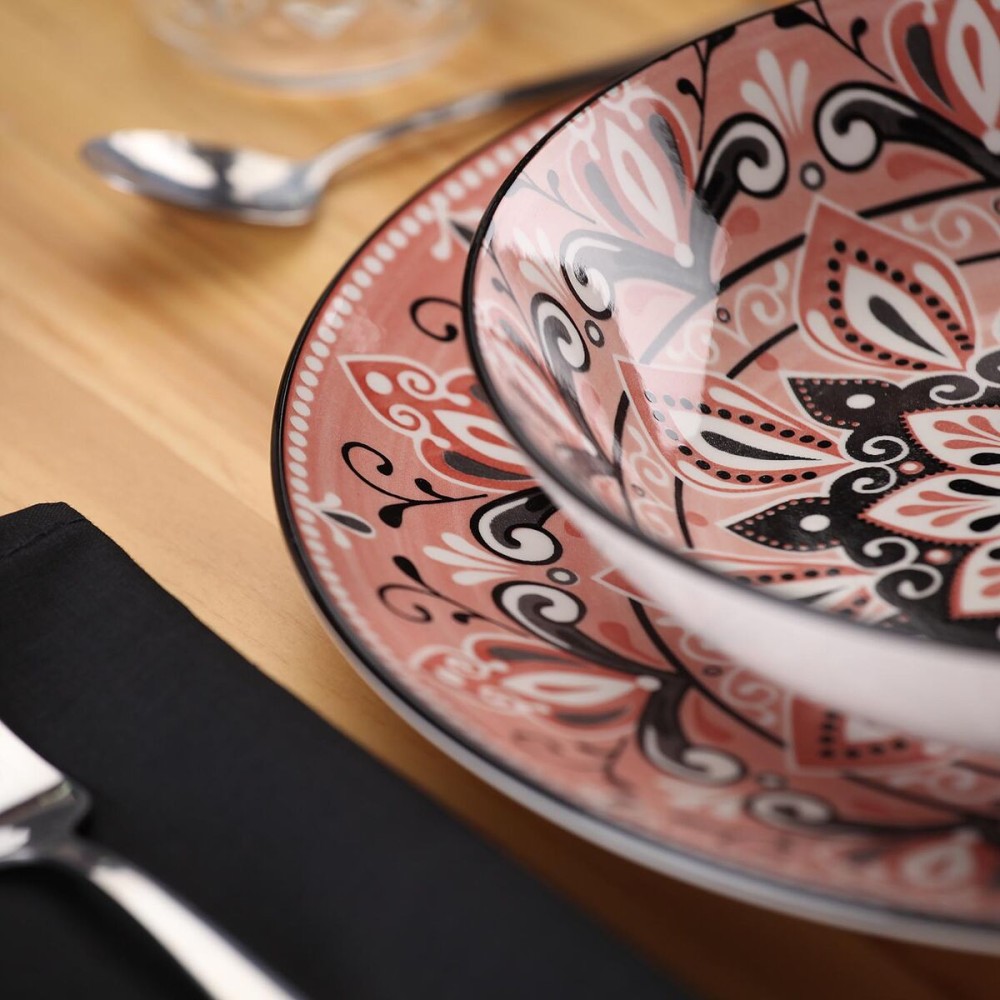 Assiettes Versa Rose Porcelaine 18 Pièces