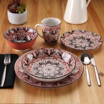 Tableware Versa Pink Porcelain 18 Pieces