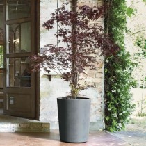 Blumentopf Deroma Grau Kunststoff rund Zylinder