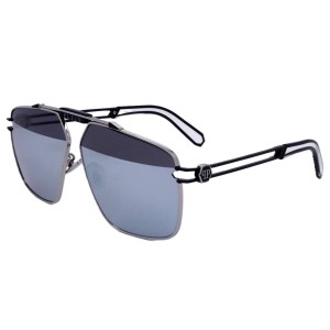 Men's Sunglasses PHILIPP PLEIN SPP049M SHINY PALLADIUM SEMI MATTE BLACK