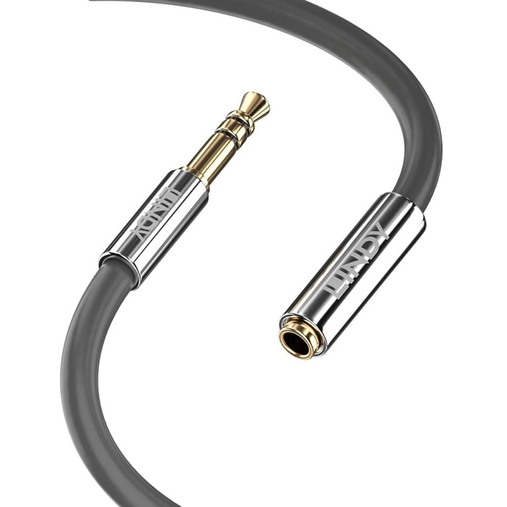 Verlängerungskopfhörerkabel (3,5 mm) LINDY 35327 1 m Schwarz Anthrazit