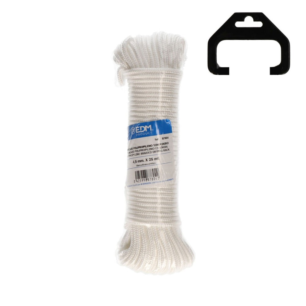 Braided rope EDM 87804 White polypropylene 4,5 mm x 25 m