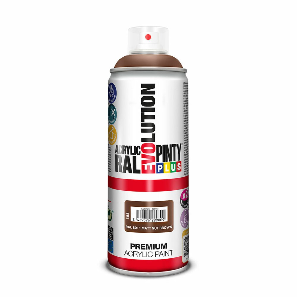 Peinture en spray Pintyplus Evolution RAL 8011 Nut Brown 400 ml Mat