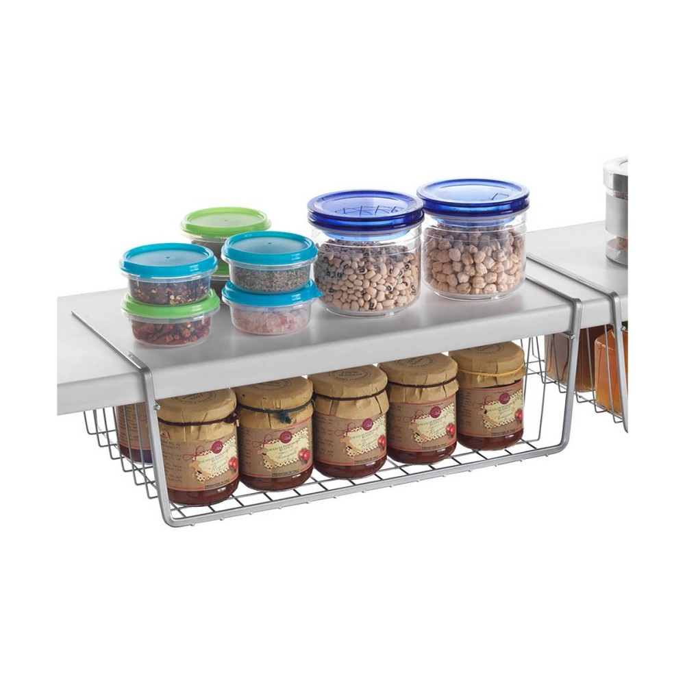 Organizer für Küchenschränke Metaltex Kanguro 40 x 26 x 14 cm Weiß Grau