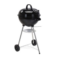Holzkohlegrill mit Rädern Schwarz 47 x 90 cm kreisförmig