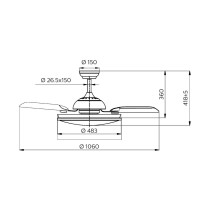 Ventilateur de Plafond avec Lumière Philips Atlas 35 W 28 W 4500 Lm nickel (2700 K)