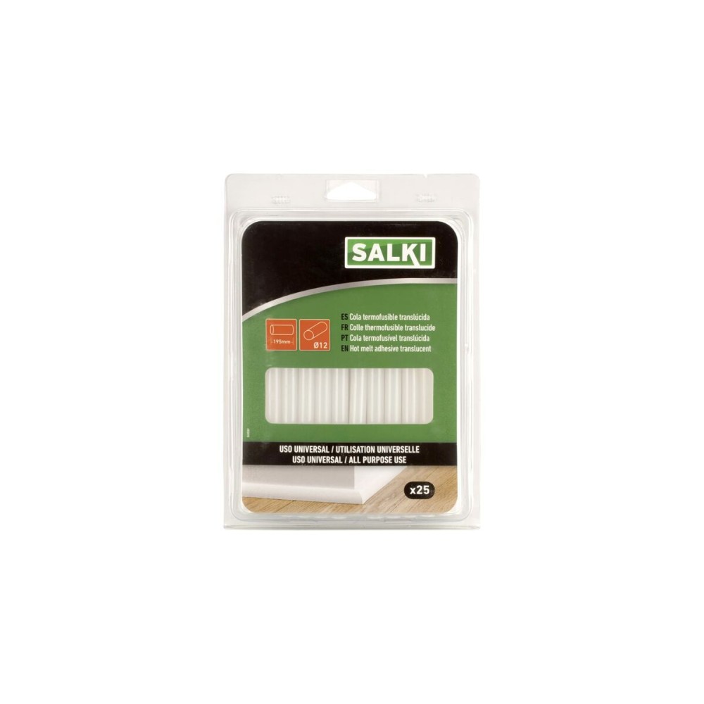 Hot melt glue sticks Salki 430307 Universal Ø 12 x 195 mm 500 g Translucent (25 Units)