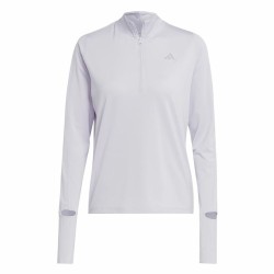 Langarm Damen T-Shirt Adidas Fast 1/2 Zip Lila Lavendel