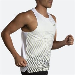 Maillot de Corps sans Manches pour Homme Brooks Atmosphere Blanc