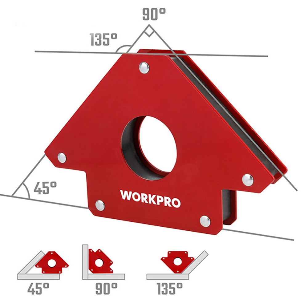 Magnetic welding square Workpro 5" 12,5 cm