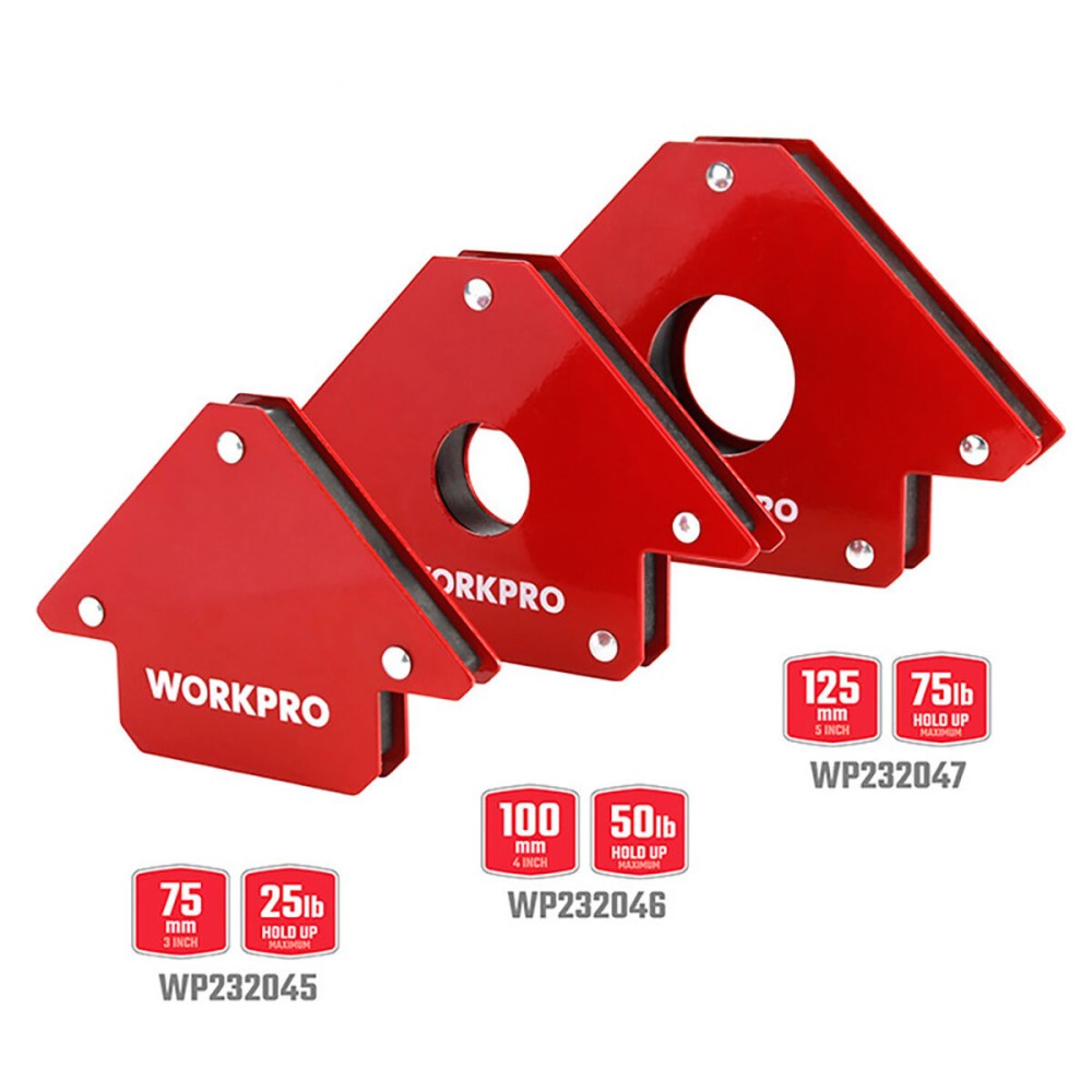 Magnetic welding square Workpro 5" 12,5 cm