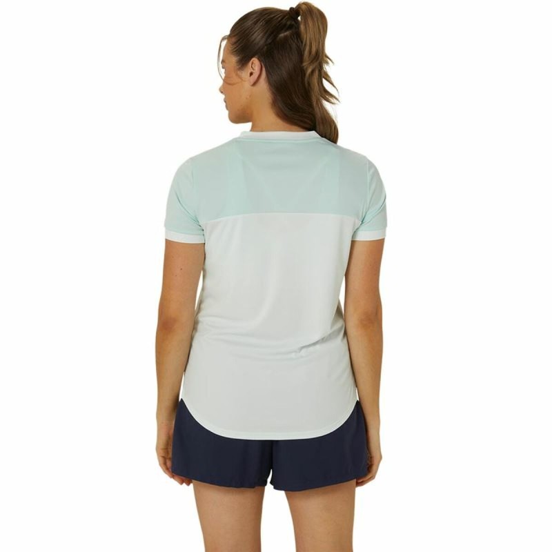 Kurzärmliges Sport T-Shirt Asics Court Weiß Damen Tennis