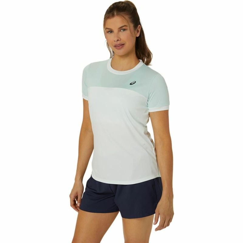 Kurzärmliges Sport T-Shirt Asics Court Weiß Damen Tennis