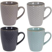 Satz von Kaffeetassen Excellent Houseware Steingut 300 ml Geometrisch