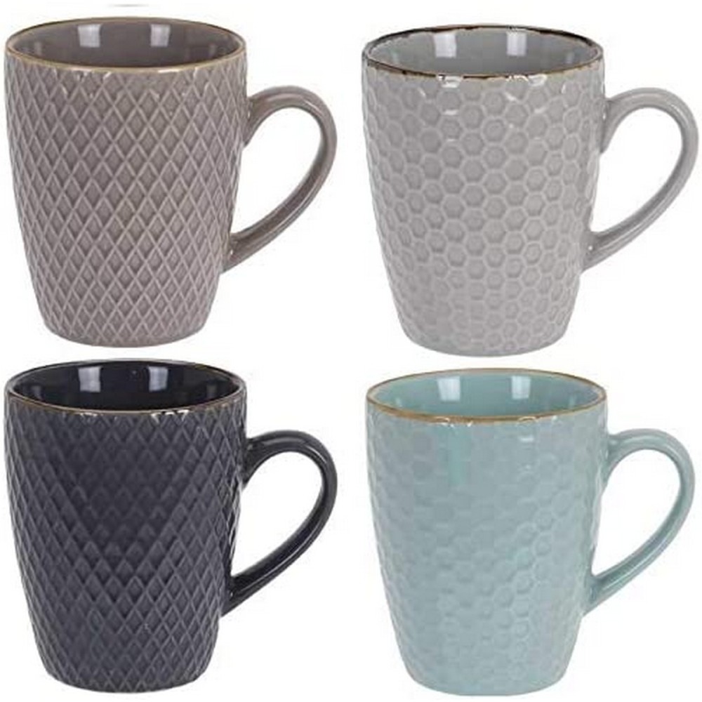 Satz von Kaffeetassen Excellent Houseware Steingut 300 ml Geometrisch