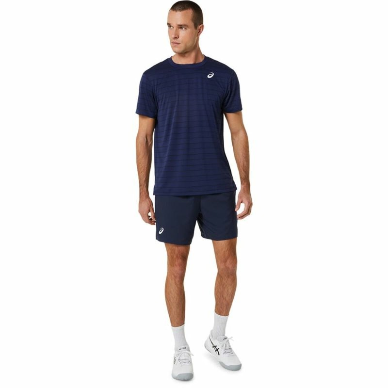 Men’s Short Sleeve T-Shirt Asics Court Navy Blue Tennis