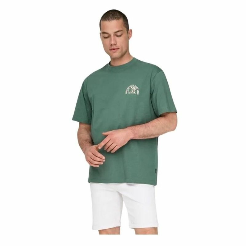 T-shirt à manches courtes homme Only & Sons Onskylan Rlx Icon Vert foncé