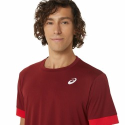 Men’s Short Sleeve T-Shirt Asics Court Dark Red Tennis