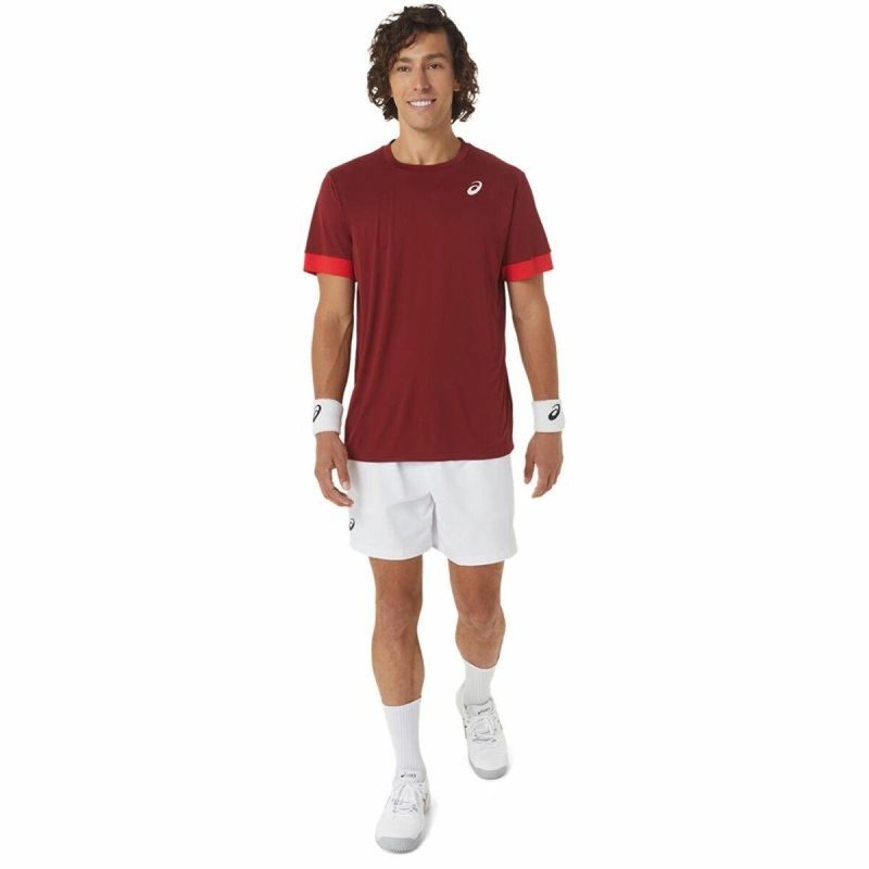 T-shirt à manches courtes homme Asics Court Rouge foncé Tennis