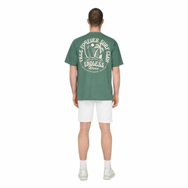 Herren Kurzarm-T-Shirt Only & Sons Onskylan Rlx Icon Dunkelgrün