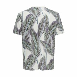 Herren Kurzarm-T-Shirt Only & Sons Onskobe Reg Banana Leaf Blau Weiß